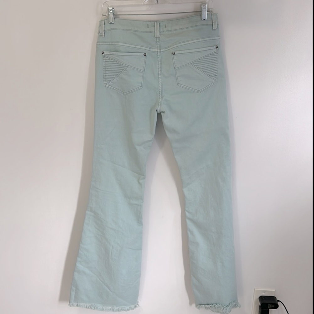 Free People Sky Blue Raw Hem Flare Jeans - Picture 2 of 6